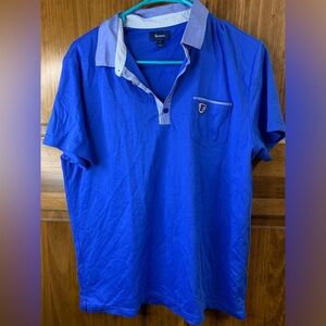 Mens Faconnable blue short sleeve Polo Shirt size large